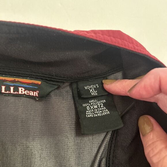 L.L. Bean Red Women’s X-Large Windstopper Fall Rain Soft shell Jacket Full Zip - Picture 6 of 15